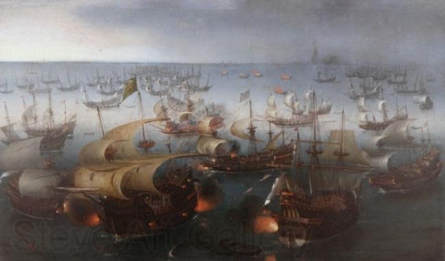 Hendrik Cornelisz. Vroom Day seven of the battle with the Armada, 7 August 1588. Spain oil painting art